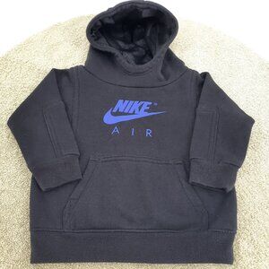 Nike Air Pullover Black Hoodie Sweater Toddler Size 12M Logo Long Sleeve
